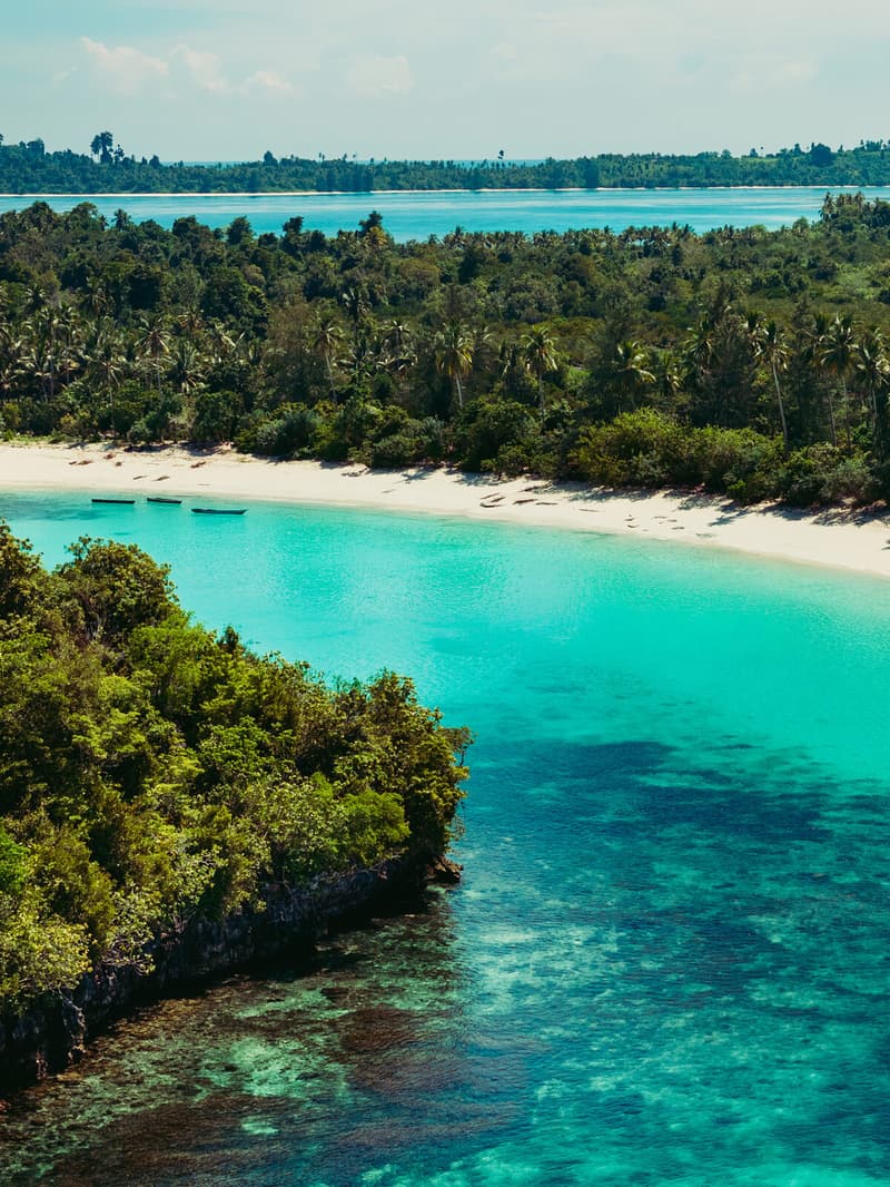 Shallow reef and lagoon seen from above